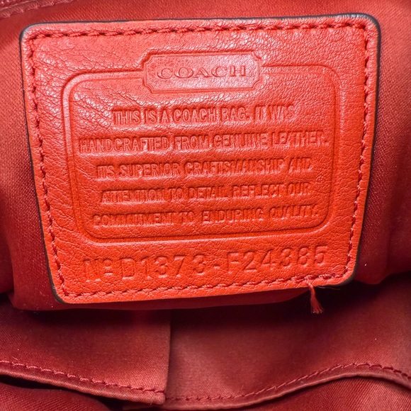 Coach Park Vermilion Red Pebbled Leather Backpack F24385 - Picture 7 of 13